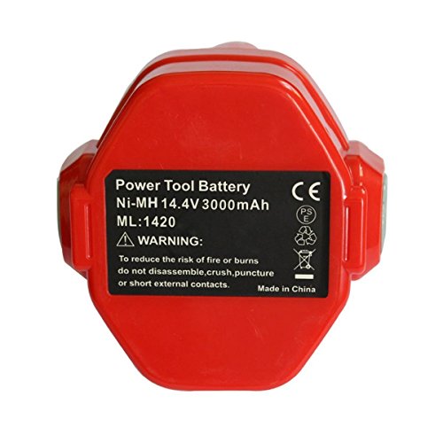 Forrat für Makita Akku 14.4V 3.0Ah NI-MH Batterie Werkzeug Ersatzakku 1420 1422 1433 1434 1435 PA14 Rot & Schwarz - 7