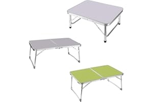 Qimu Camping Table Small Folding Table Foldable Laptop Bed Table with Handle,Lightweight,Easy to Carry | Foldable,Space-saving | for Outdoor Indoor Use