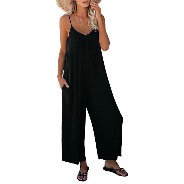 Litthing Baggy Tuinbroek Dames - Wijde Pijpen Jumpsuit Met Zakken, Oversized Casual Overall Zomer