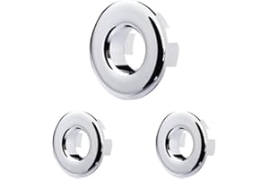 AOKTORKIT 3 Pcs Sink Overflow Caps, Copper Round Basin Hole Cover, Drain Sink Overflow Ring for Kitchen, Hand Basins (Bright Silver)