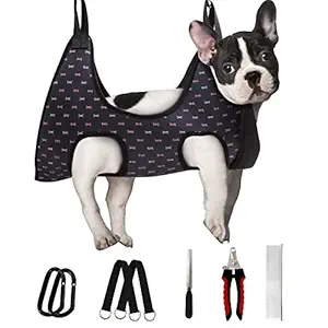 Supet Pet Grooming Hammock Harness for Cats & Dogs, Relaxation Dog Grooming Hammock Restraint Dog & Small Animal Leashes Sling for Grooming Dog Grooming Helper for Nail Trimming Clipping Grooming