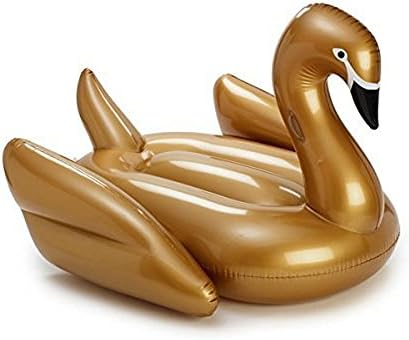 Giant Inflatable Swan Toy, Pool Float Toys for Beach, Pools and Lounge Party for Adults and Kids (Gold)