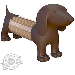 Balvi Porte Cure-Dents Teckel Couleur : Marron en Forme de Chien Acrylique/Plastique PVC
