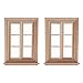 Produktbild perfk 2 Set 1/12 Puppenhaus Möbel Mini Fenster aus Holz - 9,2 x 1,2 x 13,2 cm