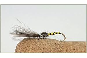 TROUTFLIESUK BARBLESS CDC Yellow Owl Flies, 6 Pack Yellow Owl, choice of sizes, Trout Flies