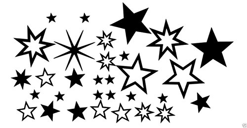 30 selbstklebende Sterne Fensteraufkleber 70001 – weiß – Deko Wandaufkleber Fensterbild, Kinderzimmer, Fahrradaufkleber, Wandtattoo Sternchen – 30 Farben wählbar - 3