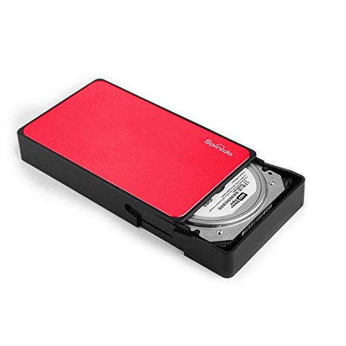 UASP Mode Festplattengehäuse, Spinido® USB 3.0 & 2.0 Aluminium Externes Festplatten Gehäuse Optimiert für 3.5" SATA III HDD mit USB 3.0 Kabel, Tool-free ( werkzeuglose Installation ) Kompatibel mit Windows 98SE / ME / 2000 / XP /Vista / 7 / 8, Mac OS 9.0 usw. ( Rot)
