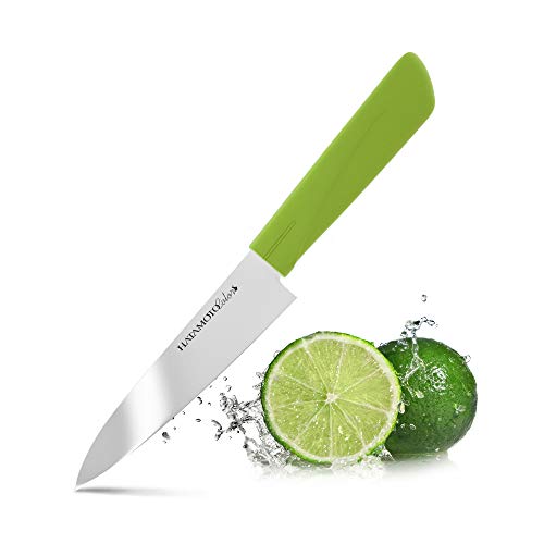HATAMOTO Cuchillo Japones - Cuchillos de Cocina Profesionales - Acero Inoxidable - Cuchillo Multiuso para Carne Pescado y Verduras - Cuchillo Cebollero Profesional - Multiuso 12 cm