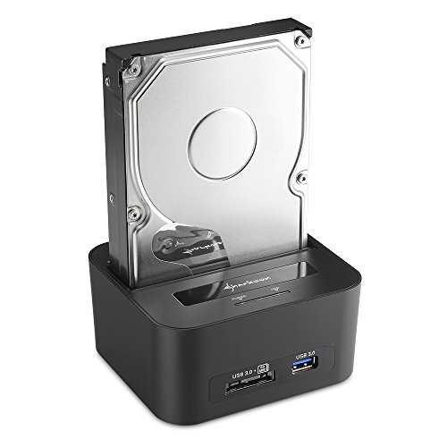 Sharkoon QuickPort XT HC - HDD Dockingstation (für SATA Festplatte, Kartenleser, USB Hub, USB 3.0) schwarz