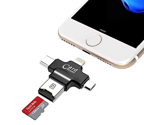 Wifun USB Micro SD Kartenleser Speicherkartenleser TF Kartenleser Blitzstecker Typ C für iPhone 6 6S 6 Plus iPad Air und Android Phone PC Macebook - 2
