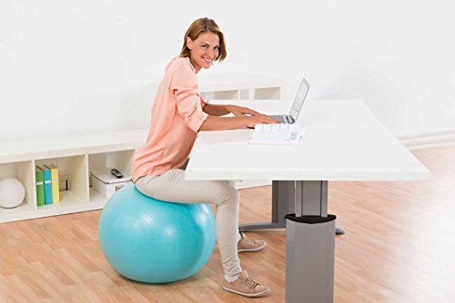 55cm bis 85cm Gymnastikball Büroball Fitnessball Robuster Sitzball Pilatesball / sehr hohe Belastbarkeit / 9x Farben (grün blau rot pink lila silber schwarz gelb türkis) / inklusive Luftpumpe (Ballpumpe) - 7