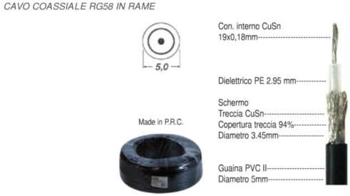 MICROELETTRONICA - RG58 coaxial coil cord copper 100 meters Antenna