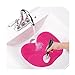 KEDSUM Makeup Brush Cleaning Mats,Makeup Brush Cleaner with 1 Apple Shaded Large Mat,1 Heart Shaped Small Mat and 1 Makeup Sponge, Portable Washing Tool Silicone Brush Cosmetic Brush Cleaning Set of 3 (Rose)