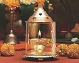 Borosil Akhand Diya (Medium, Brass)