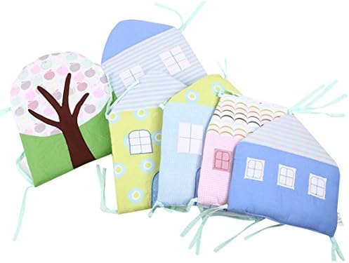 Hengfey Cot Bumpers 5 Pieces Breathable Durable Bumper Cribs Baby Proofing