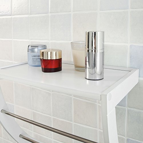 SoBuy® Wandregal,Handtuchregal,Handtuchhalter zur Wandmontage mit 3 Stangen, weiß, FRG47-W - 5