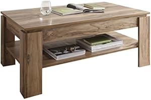 Maisonnerie 1100-112-60 Montreal Table Basse Noyer Finition Satin&eacute;e LxLxH 110 x 65 x 47 cm
