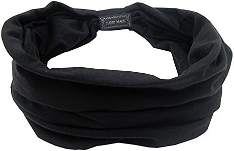 Headbands, YOBOKO Head Wrap Stretchy Moisture Hairband Twisted Sport and Shampoo Hair Band for Girl Women (Black)