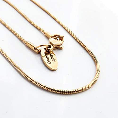 Gold snake Necklace Chain Mens 18k gold plated necklace Amazon.fr