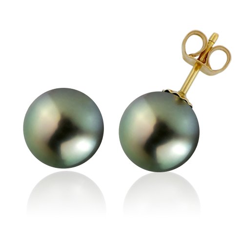 Tous mes bijoux Damen-Ohrringe 18 Karat (750) Gelbgold 0,5 g Tahitiperle CDNCPOR217