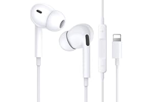 ROOSTON Cuffie per iPhone, Auricolari con filo Controllo del volume e del microfono, Cuffie Compatibile con iPhone 14/14 Pro/13/13Pro/12/12 Pro/SE/11/11Pro Max/XS/X/XR/8/7 (BIANCO)