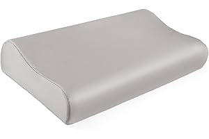 THXSILK 19 Momme Maulbeerseide Kissenbezug für Kontur Gedächtnisschaum Kissen Latex Kissen bezug Hypoallergen Waschbar (50 x 30 x 10/7 cm, Grau)