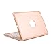 Produktbild iPad Air 2 Tastatur Case Hülle, iEGrow F8S+ Deutsche Bluetooth Tastatur-Fall Case Cover mit 7 Farben Hintergrundbeleuchtung für iPad 6, Schutzhülle mit mit Auto Wake / Schlaf Funktion [QWERTZ Deutsches Tastaturlayout] Gold