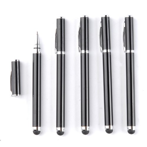 tinxi® 5x universal Stylus Stift Touch Pen Eingabestift mit integriertem Kugelschreiber für alle Geräte mit kapazitiven Touchscreen Smartphone Handy PDA Tablet PC wie Apple iPhone 6 5s 5 4s 4 Samsung Galaxy S5 S2 S3 S4 S3 mini i8190 S4 mini S5830 S5830i S5360 Galaxy Note 3 Alcatel One Touch Pop C7 Sony Xperia Nokia Lumia 630 LG Google Nexus HTC Huawei / iPad Air iPad mini 2 Samsung Galaxy Tab 4 2 Tab 3 lite 7.0 Tab 3 10.1 P5200 Acer Iconia B1 A510 A511 A700 Asus Odys Sony Lenovo u.v.a...