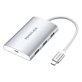 Poweradd Hub USB Type-C Réseau Adaptateur 3 Ports USB 3.0 avec un Port PD 2.0, p