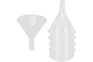 YXQ 12Pcs Plastic Filter Funnel 60mm Dia Clear Funnels with Spout for Science Lab Water Bottle Filling Liquid Transfer