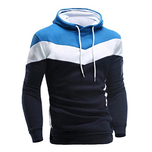 Preisvergleich Produktbild Kobay Herren Retro Langarm Nähen Hoodie Kapuzen Sweatshirt Tops Jacke Mantel Outwear