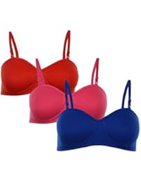Women's Cotton Demi-Cup T-Shirt Padded Bra - Pack of 3