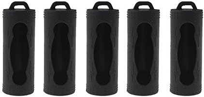 RAYEE Protective Silicone Case Cover for 26650 Batteries 5-Pack (Black)
