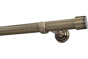 Sento 25mm Metall Gardinenstange Vorhangstange 1-läufig Messing Antik Classic ALBANA 200 cm (1x200cm)
