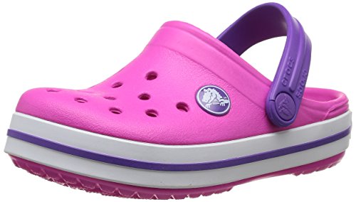 Crocs Crocband Kids, Unisex-Baby Clogs, Pink (Neon Magenta/Neon Purple), 2 UK