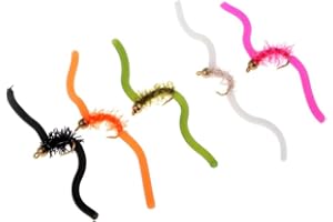 SM SUNNIMIX 5pcs Squirmy Trout Worm Assorted Fly Fly Fishing