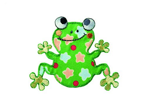 Mono-Quick 311 Aufbügelbilder Frösche Set, 6 teilig, Froschmotive 5,0 x 4,0 cm bis 7,5 x 12,5 cm Filz, Satin, Stickerei - 5