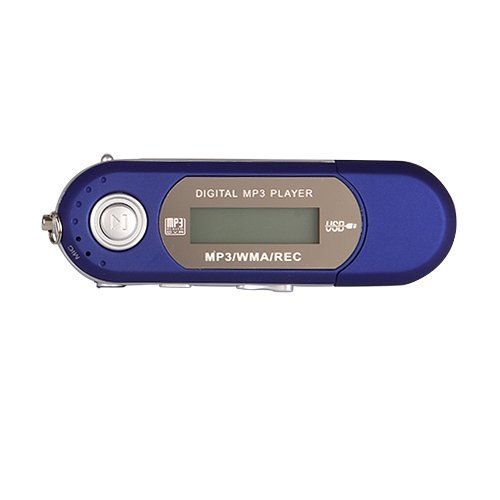 Mini Reproductor MP3 4GB Azul FM Radio Música Audio Grabadora LCD