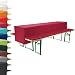 Produktbild Beautissu 3 tlg. Set Comfort S gepolsterte Bierbank-Auflage & Tisch-Husse für 70cm breite Bierzeltgarnitur Dunkel-Rot