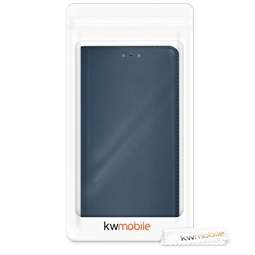 kwmobile Funda para ZTE Nubia N1 - Carcasa para m  vil de  Cuero sint  tico  - Case  Plegable  en  Azul Oscuro 