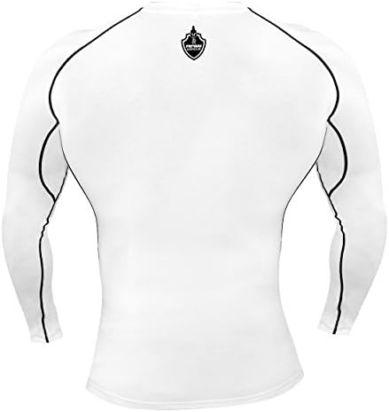 Raw Armour Unisex Long Sleeve Running &amp; Exercise Compression Base Layer Top (Large, White)