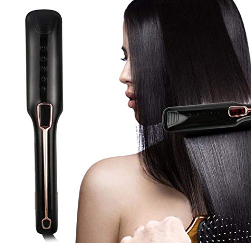 Women s Hair Straightener Professional Flat Iron Straightener LED Screen Adjustable Temperature Steam Spray Straight Hair Comb Black reviews Women s Hair Straightener Professional Flat Iron Straightener LED Screen Adjustable Temperature Steam Spray Straight Hair Comb Black