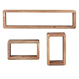 Modernes 3er Set Wandkonsole aus massivem Holz - Verwendung am Boden oder an der Wand möglich - Montagematerial für Wandaufhängung inklusive