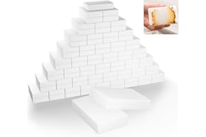 VOWOBEST 50 Pcs Schmutzradierer Schwamm, Weiß Melamin Zauberschwamm-Radierschwamm, Multifunktions-Kratzfreie Putzschwamm für Haushalt, Küche, Schuhe & Auto (10x6x2cm)