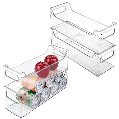 mDesign 4er-Set Aufbewahrungsbox - ideal als Kühlschrankbox, Haushalts-Box oder für sonstige Haushalts-Utensilien - aus robustem Kunststoff - durchsichtig