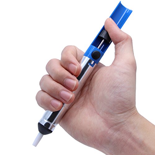 Lötkolben set, AngLink 8-in-1 60W 220V Lötset Einstellbarer Temperatur ( 200°C-450°C ) Handlötkolben Lötkolben kit mit 5 Lötspitzen, Lötkolbenständer, Entlötpumpe, Lötzinn, Antistatikpinzetten und Reinigungsschwamm - 7