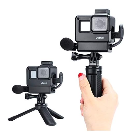 ULANZI V2 Protective Housing Case Vlogging Frame Cage Mount with Microphone Cold Shoe Compatible for GoPro Hero 7 6 5 Vlog Setup Action Camera Accessories - Image 8