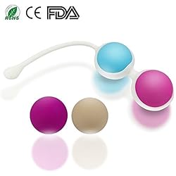 [Version Améliorée 2018] Boules de Geisha Medical Silicone équipement d'entraînement du plancher pelvien ballons d'exercices du plancher pelvien ballons d'entraînement du plancher pelvien avec 4 balles d'amour