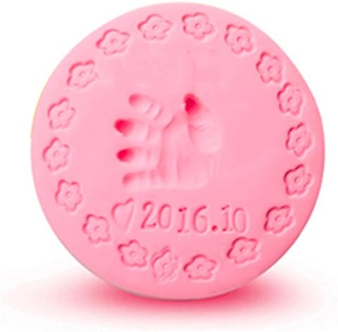 Baby Handprint Footprint Shower Gift Ornament Kit, DIY Baby Desk Creative Keepsake, Air Drying Soft Clay, Personalized Imprint Casting for Newborn Baby, Priceless Memories Decoration (Pink)