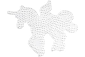 ‎HAMA PERLEN Hama Perlen 315 Große Stiftplatte Einhorn Pegasus in weiß für Midi Bügelperlen mit Durchmesser 5 mm, kreativer Bastelspaß für Groß und Klein